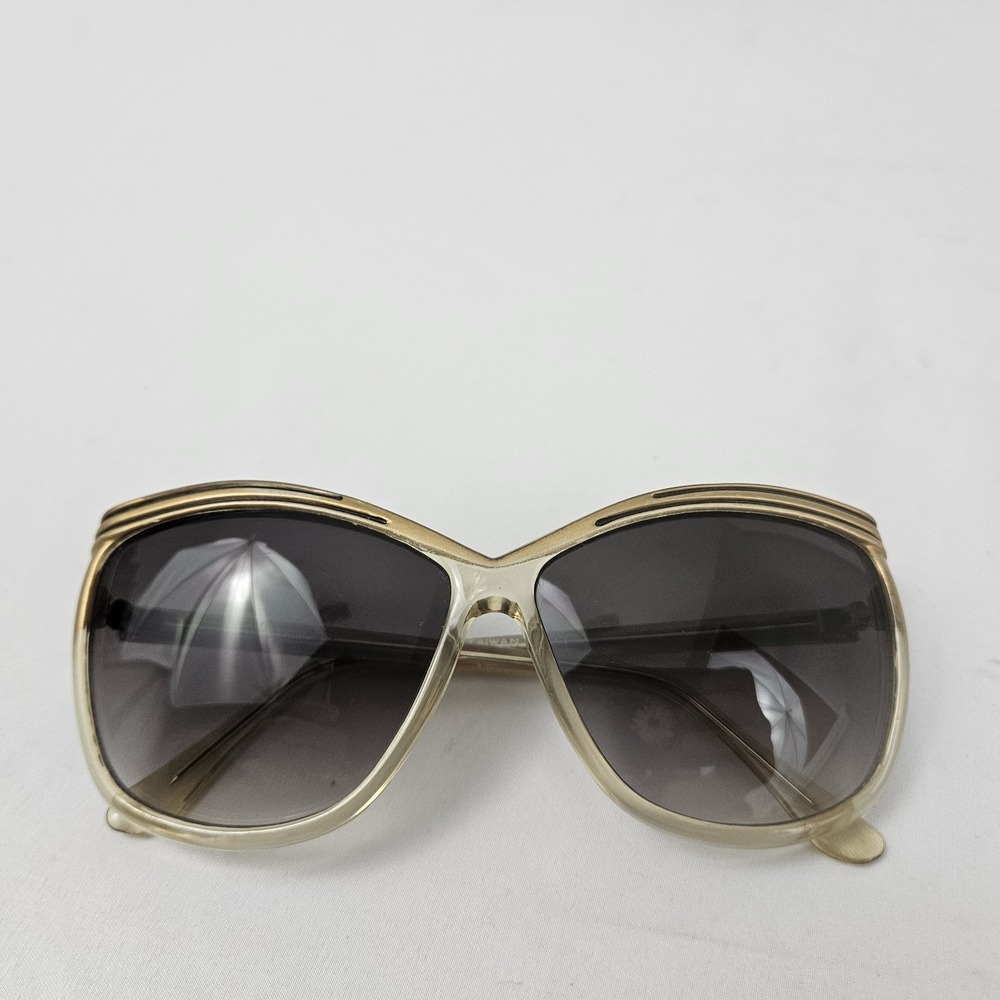 Cool Ray Sunglasses Oversized Clear Gold Butterfly Retro 1980's Vintage - Picture 3 of 13